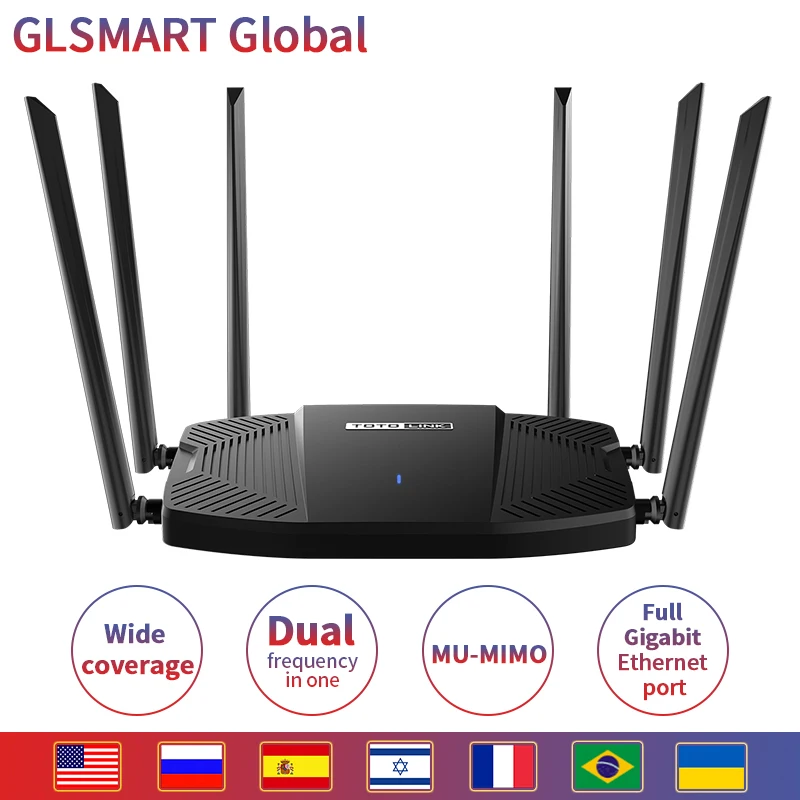 TOTOLINK A3600R двухдиапазонный гигабитный волоконный WiFi роутер 6 * 6dBi антенна с высоким