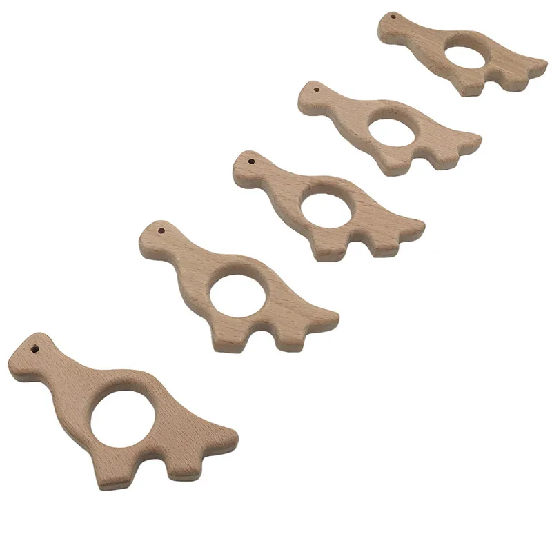 DIY динозавр Юрского периода форма ребенка деревянный Прорезыватель пищевого