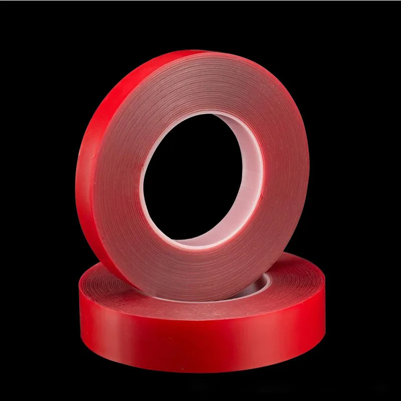 1PC 3m Car Double Sided Adhesive Foam Tape Heat Resistant Strong Acrylic PET Red Film VHB Tape 3 meter