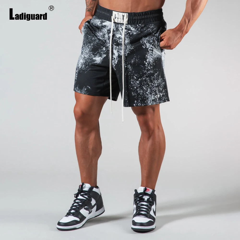 Men Fashion Tie Dry Shorts Daily Sports Gym Fitness Shorts Plus SIze Male Casual Drawstring Half Pants Sexy Mens Clothing 2021