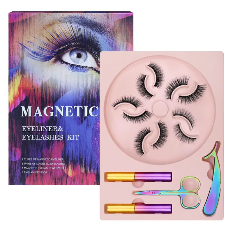 

5 Pairs Of Magnet Eyelashes Ten Magnetic Absorption False Eyelashes Set Wholesale In Stock Magnetic Eyelashes TSLM1