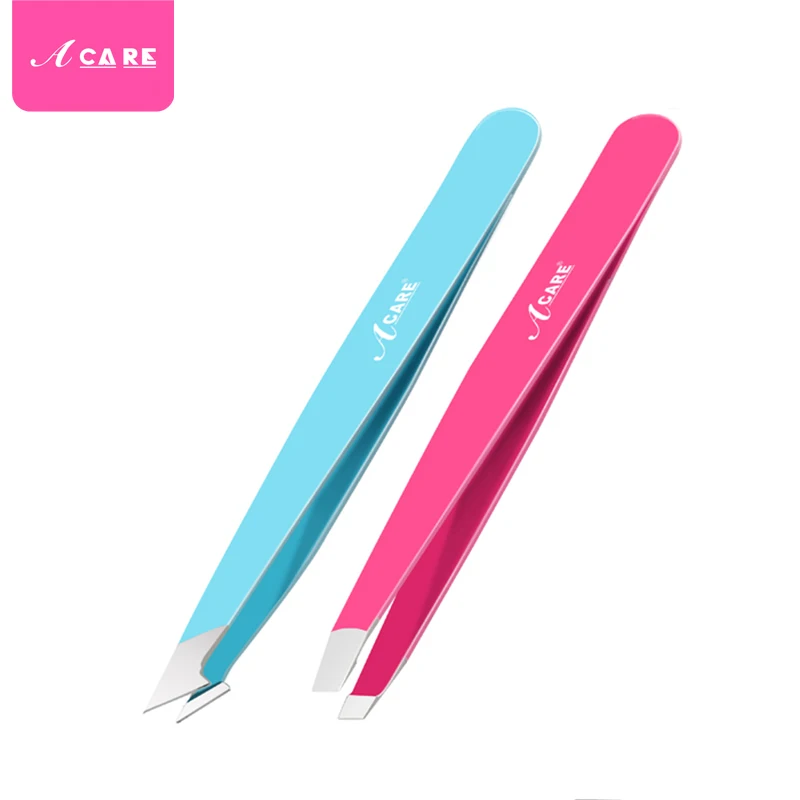 ACARE пинцет для бровей Пинцет удаления волос из нержавеющей стали Розовый