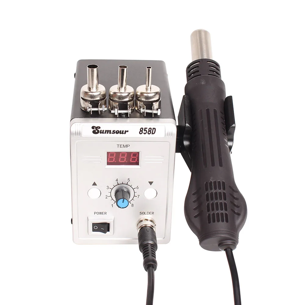 Паяльная станция 858D с цифровым светодиодным дисплеем и регулировкой температуры