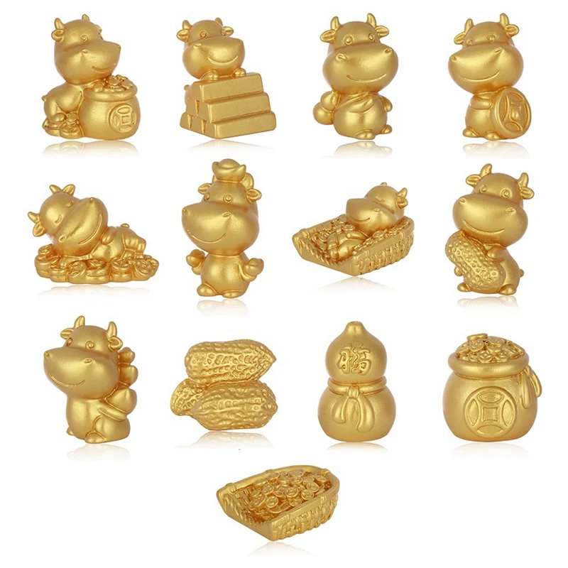 

Miniature Taurus Cow Figurines Mini Landscape Animal Model Mini Cow Little Statue Bonsai DIY Home Decoration