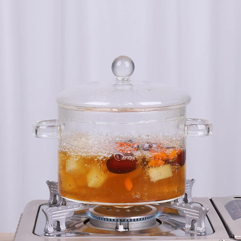 Стеклянная кастрюля для кухни прозрачная мини-кастрюля супа миска лапши плита