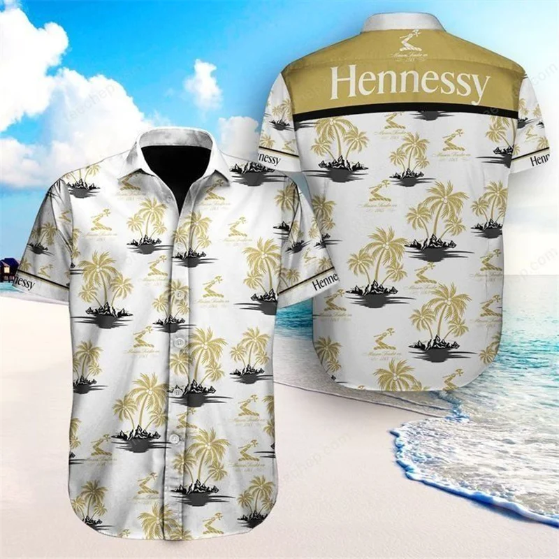 

Новое поступление 2021, летняя качественная пляжная Мужская Повседневная Блузка в стиле Харадзюку с короткими рукавами, свободная гавайская ...