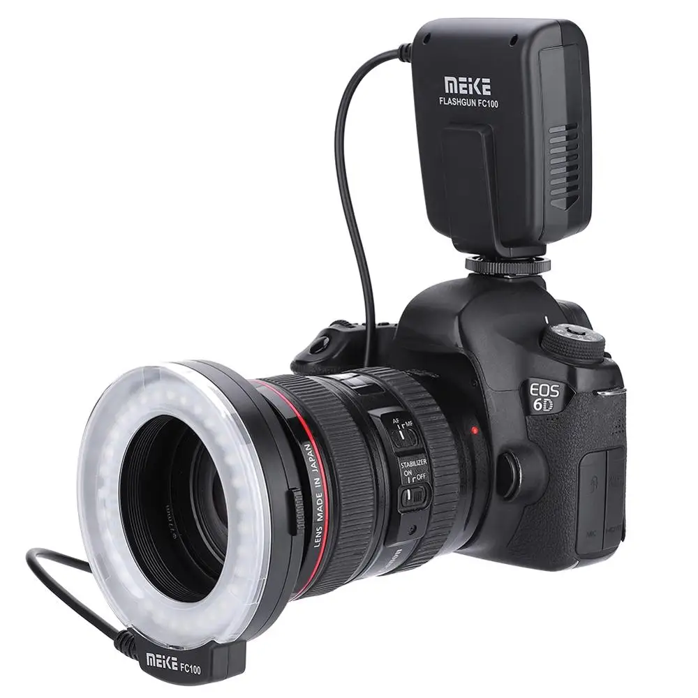 Meike FC-100 FC100 ручной светодиодный макросъемный кольцевой светильник с 8 переходными
