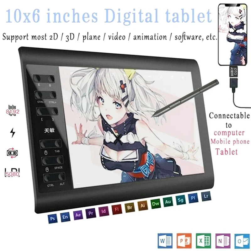 

G10 Master Graphic Tablet IPS HD Graphics Drawing Digital Tablet Monitor Pen Display 233 Point Quick Reading Pressure Sensing