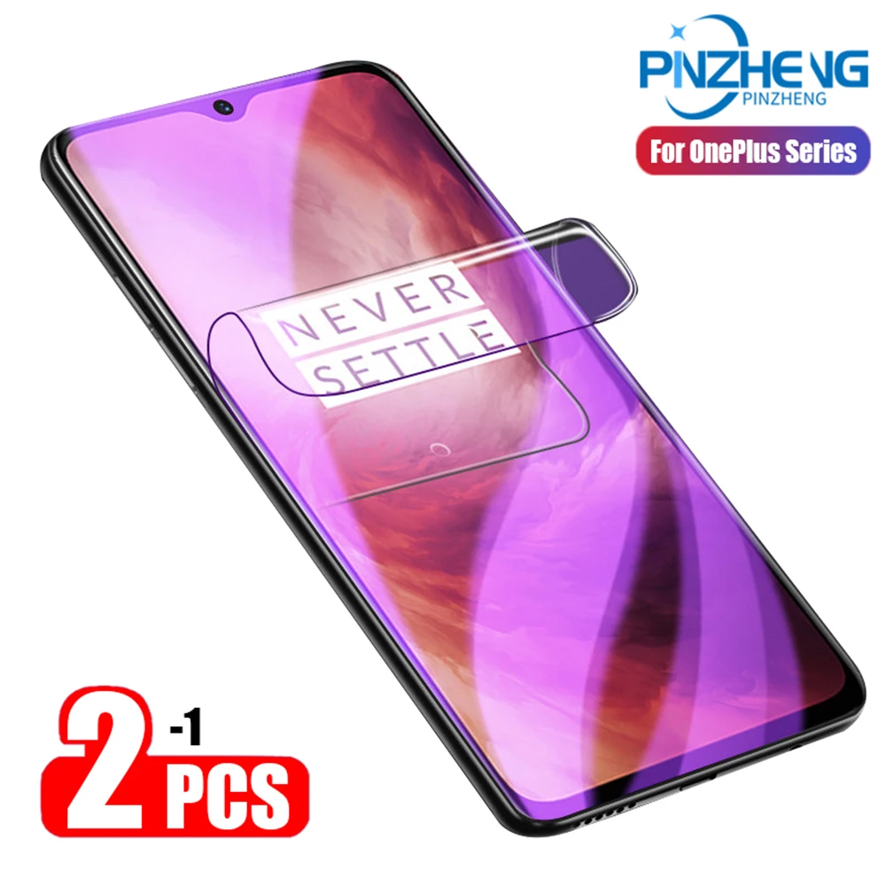 

2Pcs Anti Blue Light Hydrogel Film Screen Protector For Oneplus 7T 7 8 6 6T Pro Screen Protector For Oneplus 7T Nord Full Cover