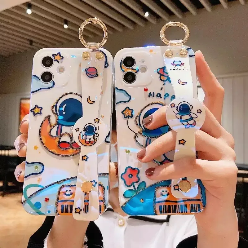 

Astronaut Phone Case For IPhone 12 Pro Max 11 Xr Xs 7 8 Plus 12 Mini Cosmonaut Cartoon Protection Silicone Cover All-inclusive
