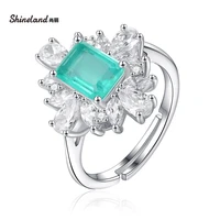 shineland shinny cz stone statement party wedding band rings for women open adjustable engagement fashion jewelry accessories