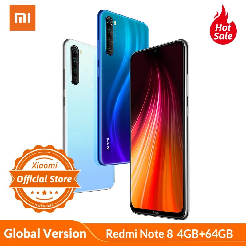 Глобальная версия смартфона Xiaomi Redmi Note 8 4 Гб 64 ГБ мобильный телефон 4000 мАч 6 3