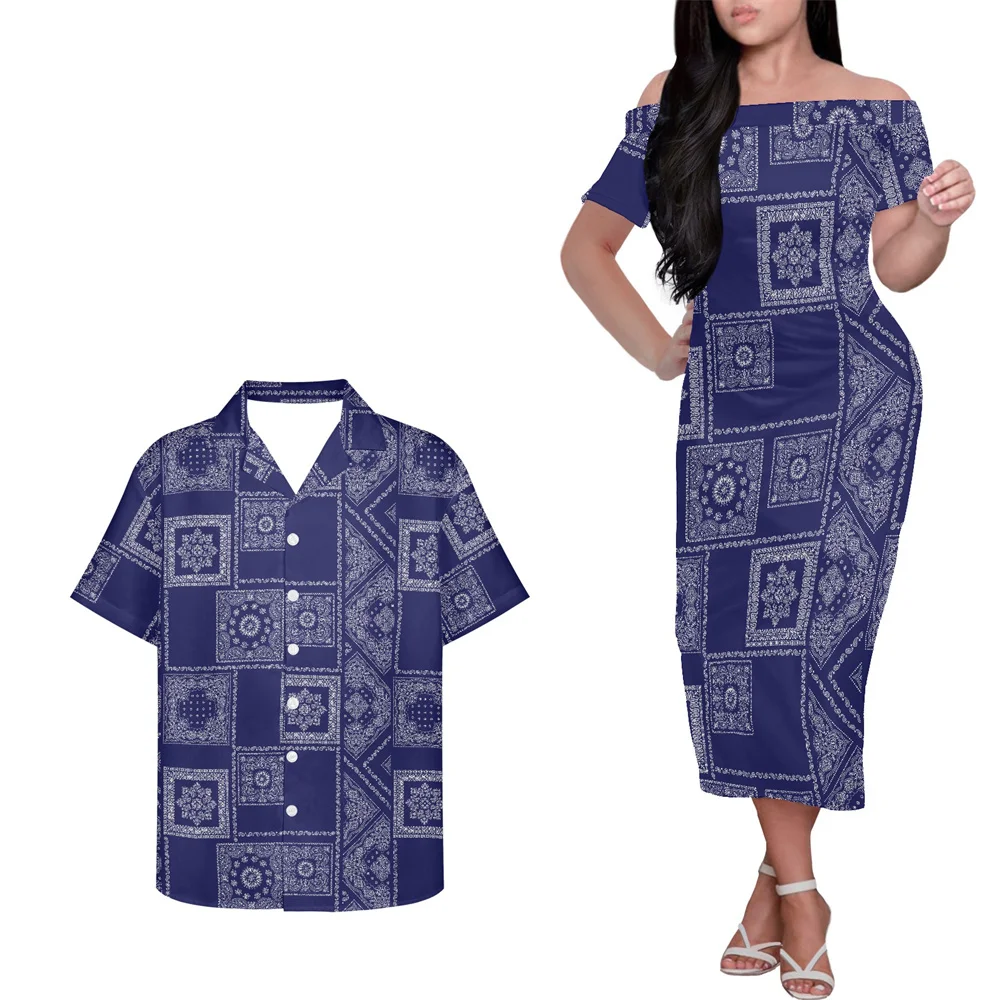 

Женское облегающее платье с коротким рукавом, пикантный костюм с открытыми плечами, рубашка в богемном стиле, традиционный костюм для пары, ...