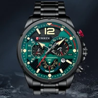curren watch men sport quartz chronograph mens wristwatch stainless steel clock luminous watch man waterproof relogio masculino
