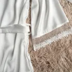 M-XXL, белая свадебная Пижама для невесты, летняя Новинка, женский халат пикантная Пижама, кружевное интимное нижнее белье-кимоно, банное платье