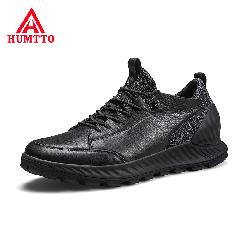 Уличные Нескользящие мужские кроссовки из натуральной кожи амортизирующие