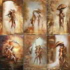 Алмазная живопись 5D с изображением красивой девушки, квадратнаякруглая Алмазная вышивка, пейзаж для рукоделия, вышитые крестом подарки