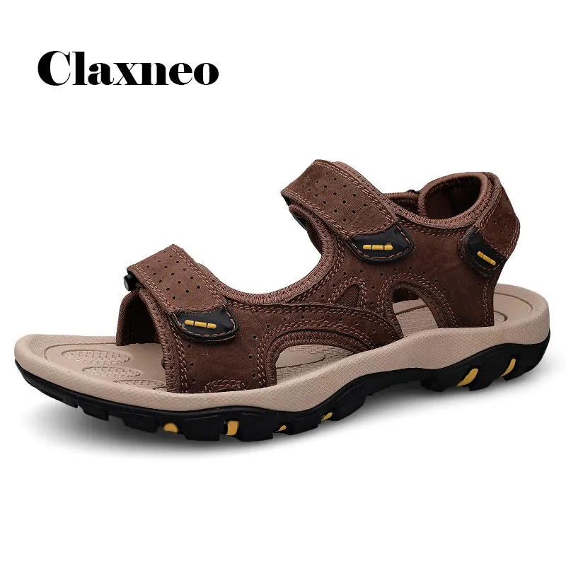 Мужские сандалии из натуральной кожи 2020 летние мужские дышащие ботинки