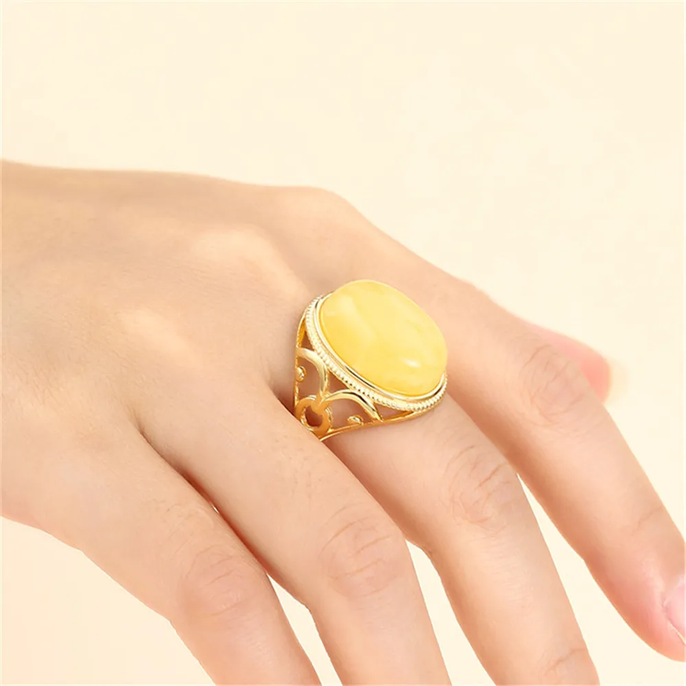 Ring Blank for 14X19mm Oval Cabochons Ring Blank Gold Plated 925 Silver Adjustable Ring Base SR0376