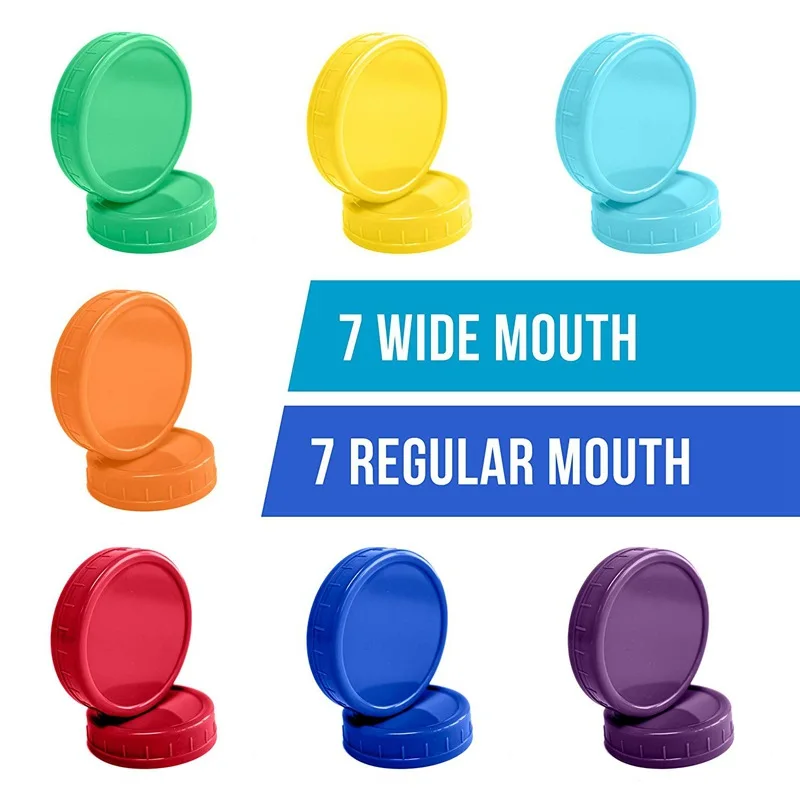 16 упак./лот крышечки для каменщика круглые цветные пластиковые крышки консервных