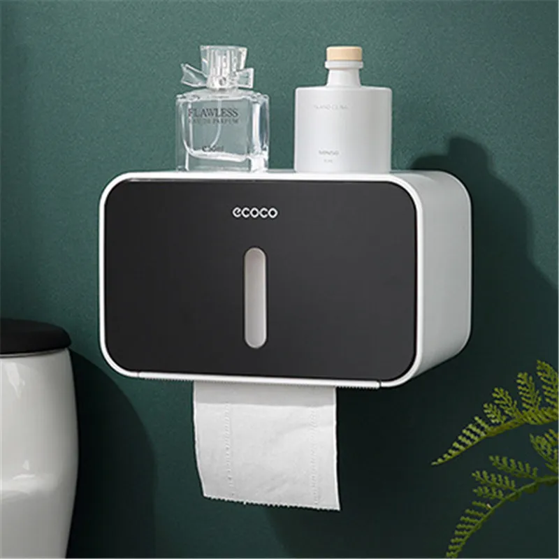 

Toilet Paper Holder Waterproof Wall Mounted Storage Shelf Roll Paper Toilet Tissue Box WC Organizer Modern Bathroom Accessories