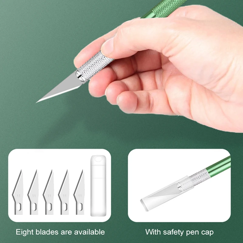 Скальпель из углеродистой стали нескользящая ручка набор Металлических Лезвий