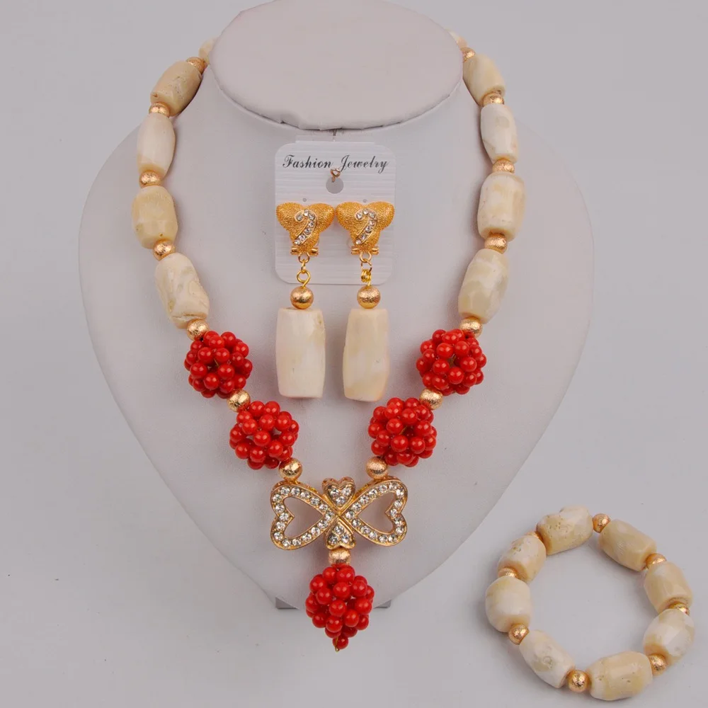 coral natural colar de jóias conjunto de