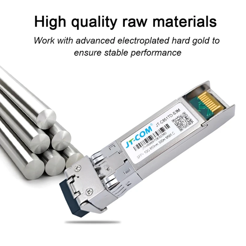 

JT-COM 10G SFP+ Duplex LC SFP Module Multi-Mode 850Nm 300M SFP-10G-SR for Mikrotik/Huawei Switch