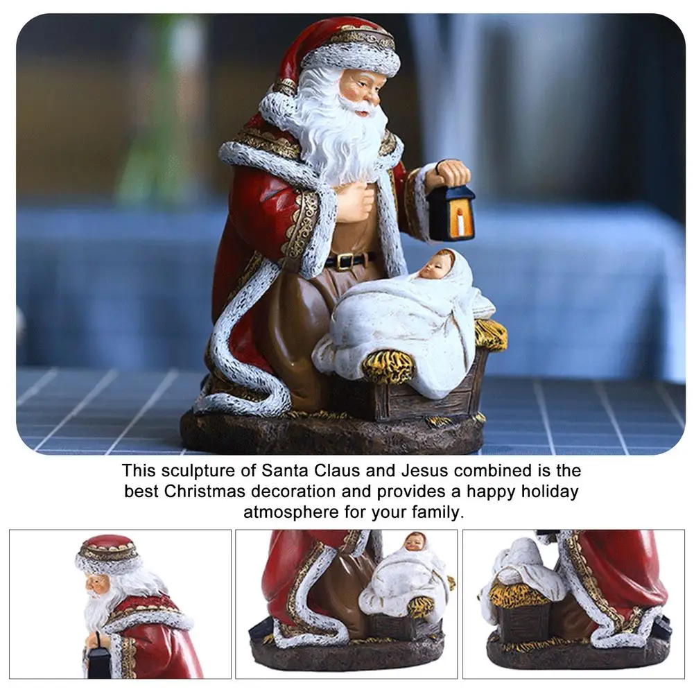 

Рождественский дед Мороз Иисус декоративные украшения Санта Клаус новорожденный Иисус прочные полимерные статуи Санта Исуса 2 стиля для Ch