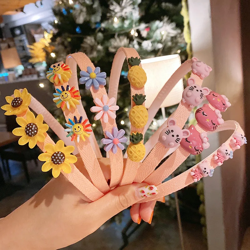 Новый принцессы из мультфильма для девочек Повязка на голову с цветочным узором