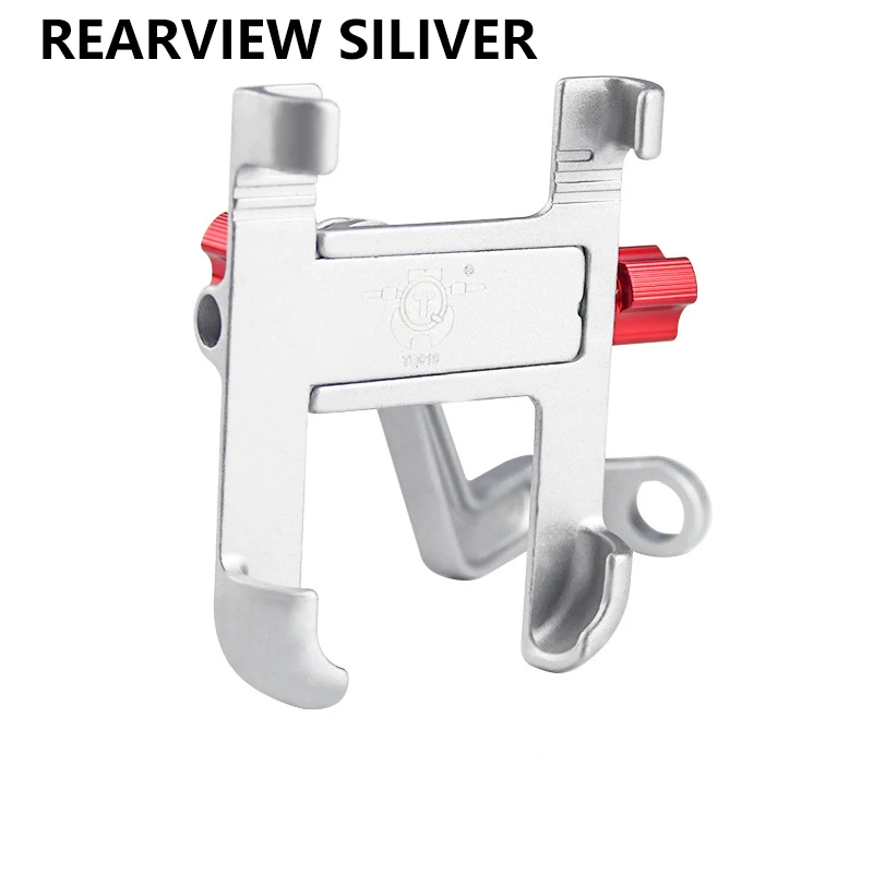 Rearview Siliver YPAY алюминиевый сплав мотоциклетный велосипедный держатель для телефона стенд Руль заднего вида подставка для телефона крепление GPS для IPhone X 8P samsung S9 - Цвет: Rearview Siliver