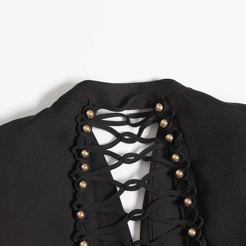 Женский блейзер с бусинами TWOTWINSTYLE Элегантный Приталенный Блейзер v-образным