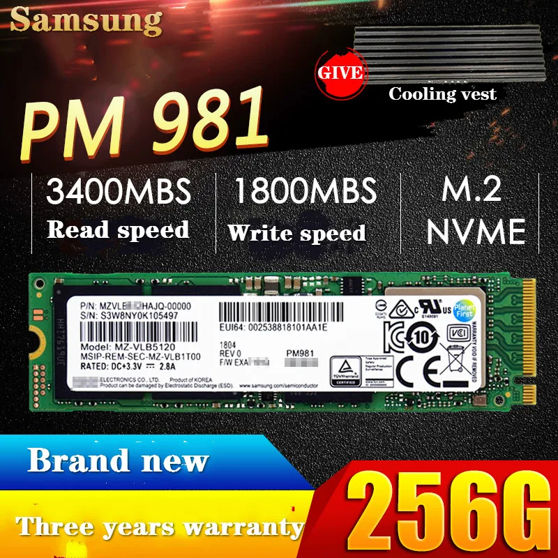 Твердотельный накопитель SAMSUNG M.2 PM981 256 ГБ 512 1 ТБ твердотельный жесткий диск TLC M2 NVMe