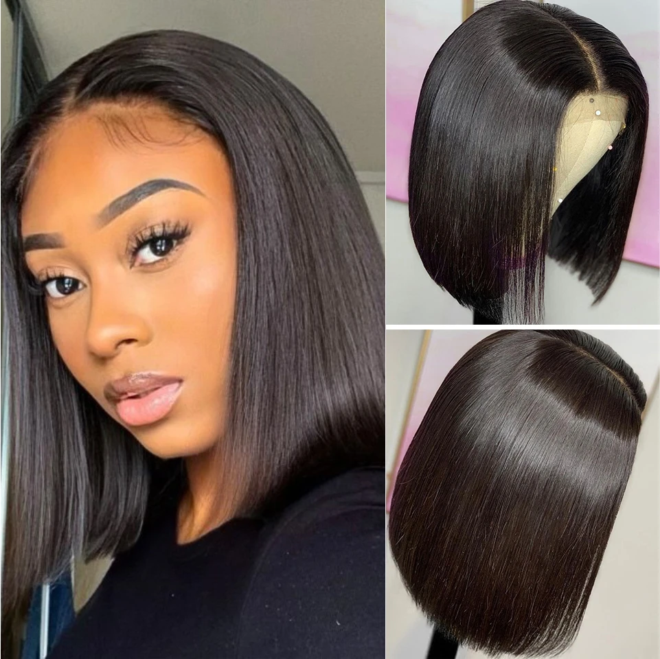 Short Bob Wigs Straight Lace Front Human Hair Wigs For Women Pre Pluck With Baby Hair 13x4 Lace Front Wig Glueless Lace Wig Remy