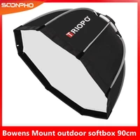 triopo 90cm octagon softbox diffuser reflector bowens mount light box for photography studio strobe flash light accessories