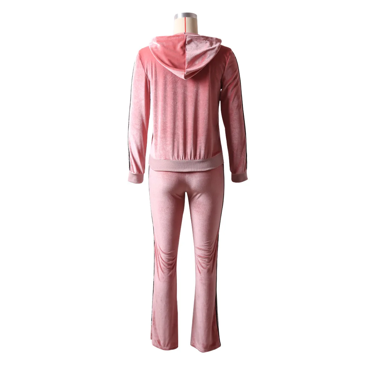 

BONJEAN Women's Velvet Clothing Set 2020Autumn Two Piece Set Hooded Coats and Pants Green Clothing Set 2 Piece Outfits BJ1564