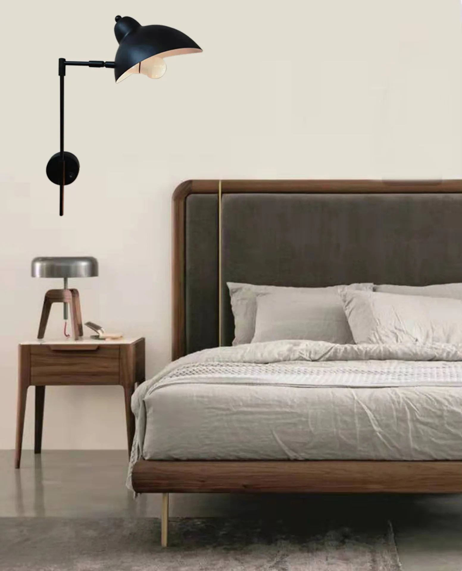 Простой светодиодный настенный светильник с черной железной краской