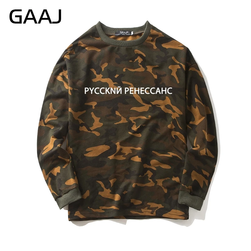 

Камуфляжная Толстовка GAAJ pyccknn peheccahc с надписью, мужская и женская брендовая одежда, камуфляжная одежда, модная повседневная флисовая одежда ...