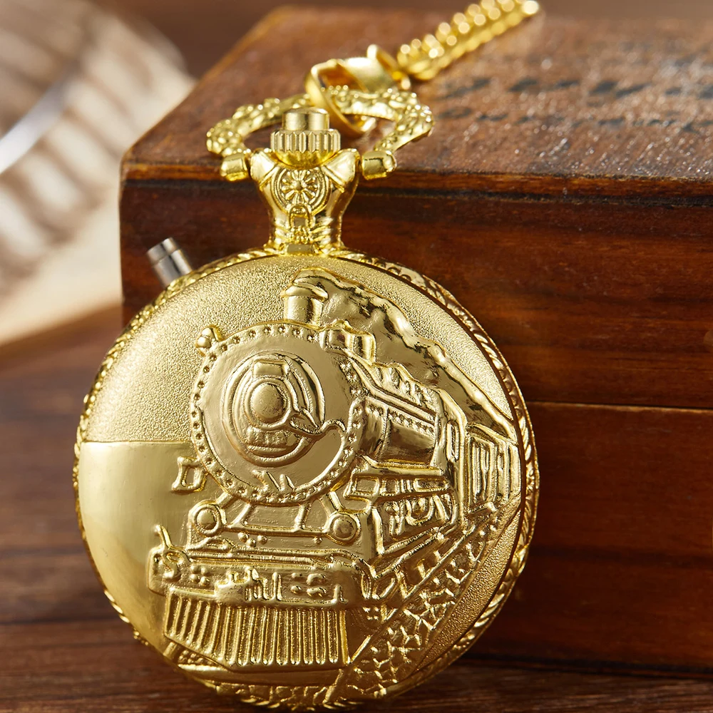 Золотые кварцевые карманные часы креативные светящиеся модное ожерелье