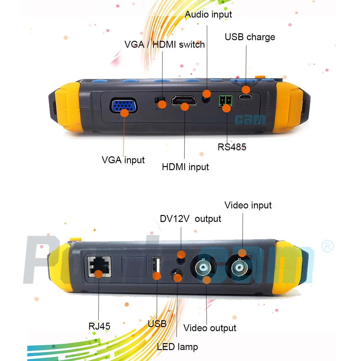 Новый Vga Hdmi Ahd Тестер монитор 8mp Tvi Cvi камера тестер Cvbs аналоговый Cctv 5 дюймов видео