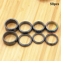 50pcs flat black gallstone rings for women men jewelry 4 6 8 10 mm non magnetic high quality black natural stone knuckels hand r