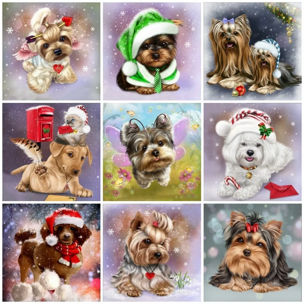 DIY Алмаз Вышивка Собака Крестом Площади 5D Мозаика Мультфильм Украшения Дома