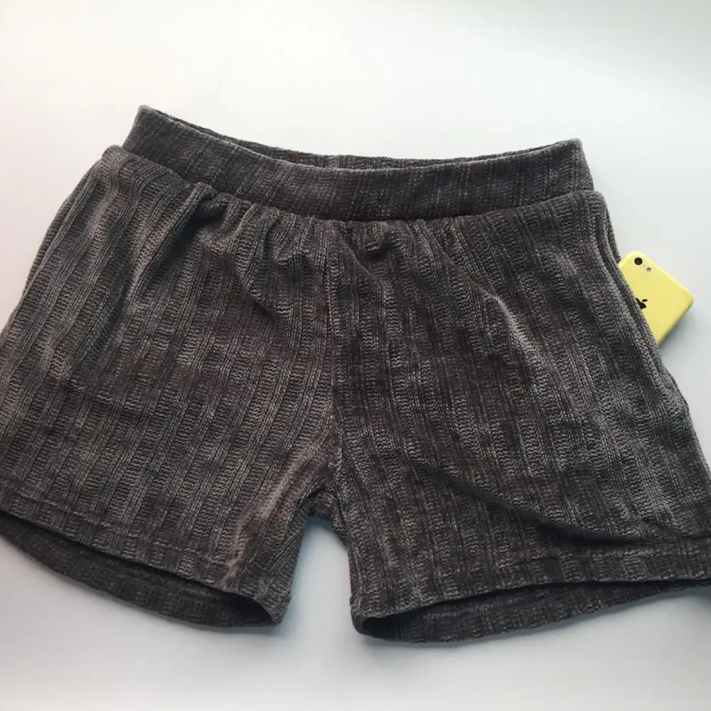 

Mens corduroy Shorts Vintage Breathable soft trunk elastic waist side pocket foe man