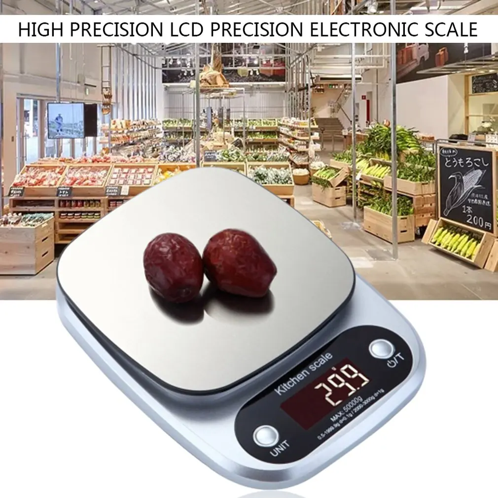

High-precision LCD Kitchen Electronic Scale Stainless Steel Liquid Crystal Scal For Baking Medicinal Material