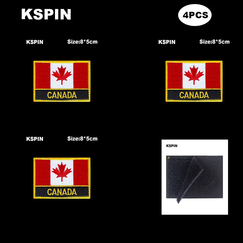 Прямоугольные значки с крючком и петлей в Канаде повязка на руку 3D наклейка