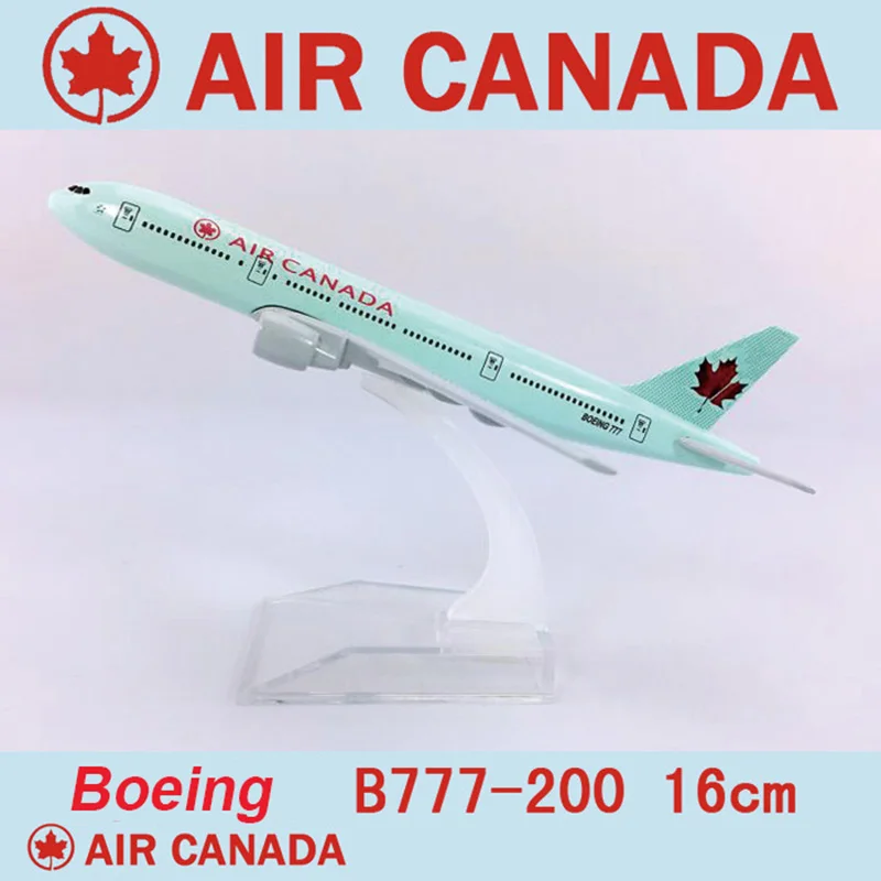 16 см масштаб 1/400 фотомодель самолета Air Canada с базовым сплавом Коллекционная