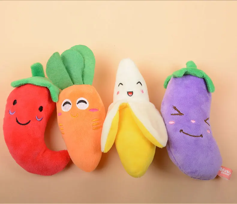 Овощи 5 жевательные игрушки для домашних животных с пищалкой жевательная игрушка