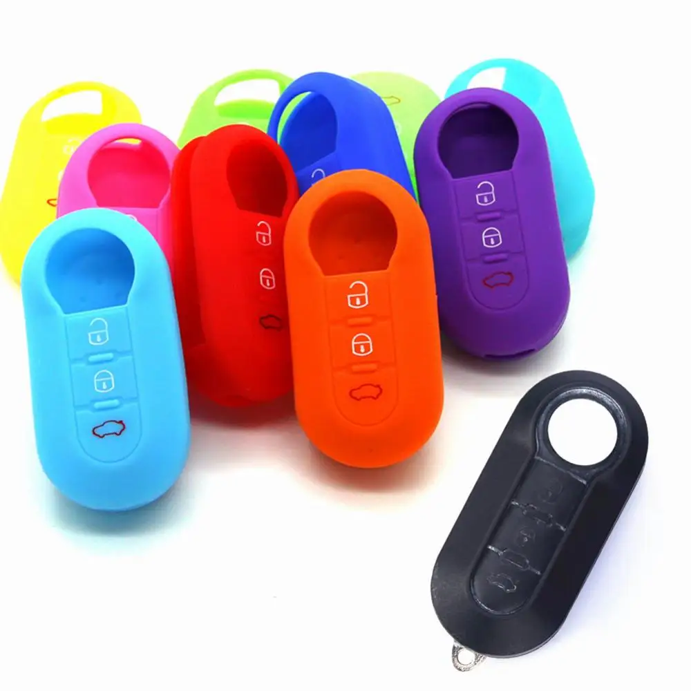 Силиконовый чехол для автомобильного ключа с откидной крышкой держатель Fiat 500