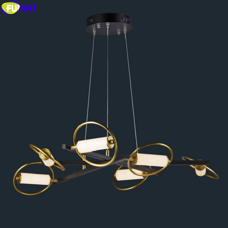 FUMAT современный стиль кольцо Металл искусство подвесной светильник золотой