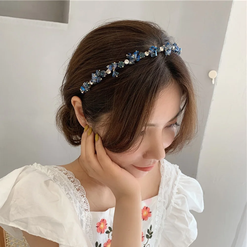 Luxury Crystal Hairband Rhinestone Retro Headbands French Elegant Hair Hoop Headband Thin Accessories |